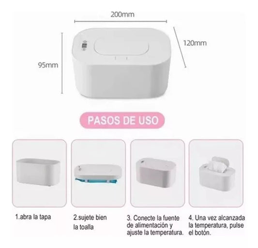 Calentador de toallitas húmedas para Bebe - color Rosado - BABY ELEPHANT