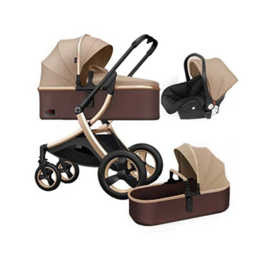 Coche cuna con silla nido Dumbo con accesorios - Café - BABY ELEPHANT