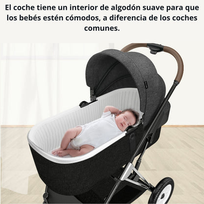 Coche cuna con silla nido Hathi - Negro - BABY ELEPHANT