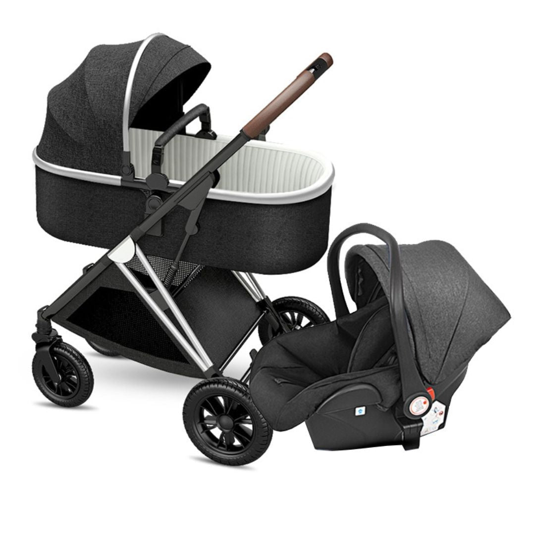 Coche cuna con silla nido Hathi - Negro - BABY ELEPHANT