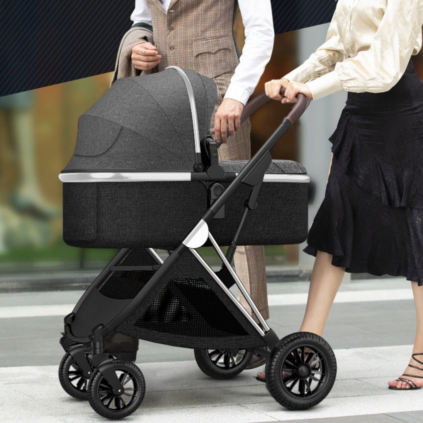 Coche cuna con silla nido Hathi - Negro - BABY ELEPHANT