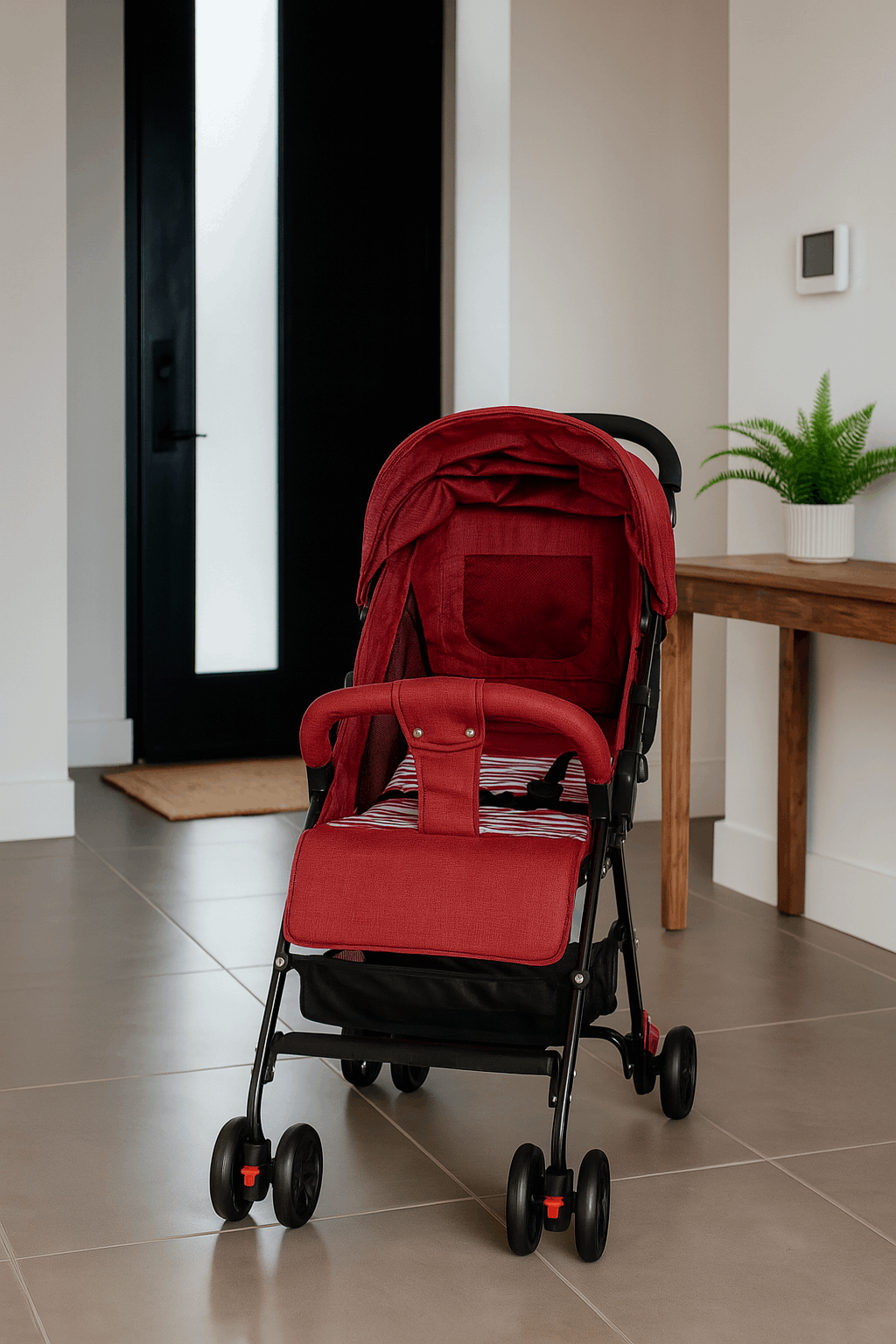 Coche paragua rojo