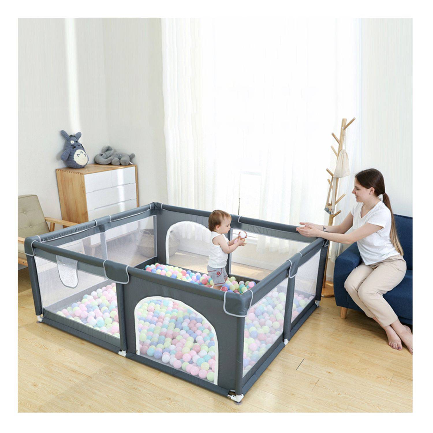 Corral para bebe de seguridad incluye accesorios 150x180cm