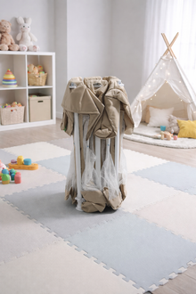 PREVENTA Corral para bebe de seguridad plegable + Alfombra antigolpe Beige