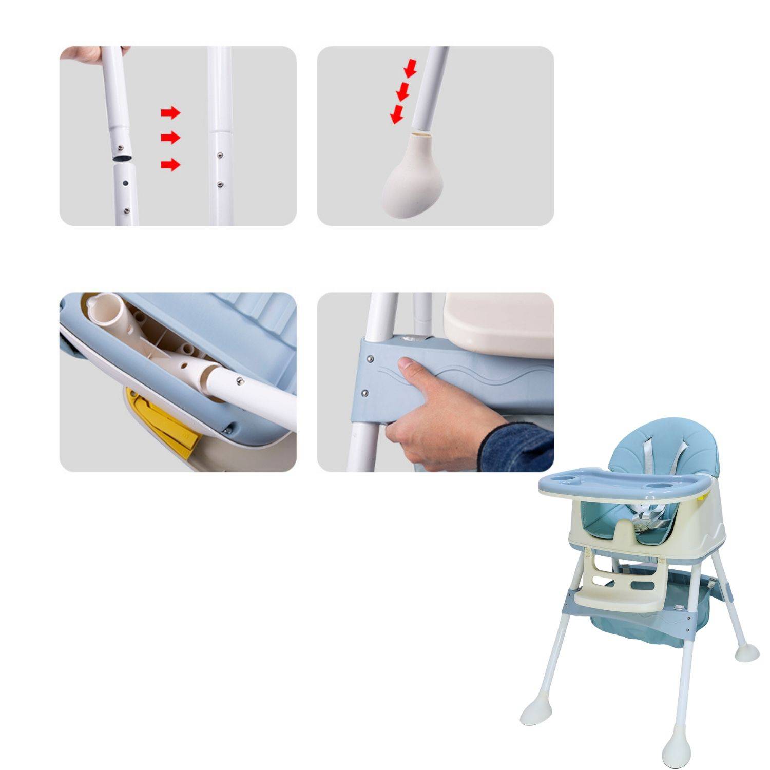 Silla de comer para bebe 3 en 1 Baby elephant azul