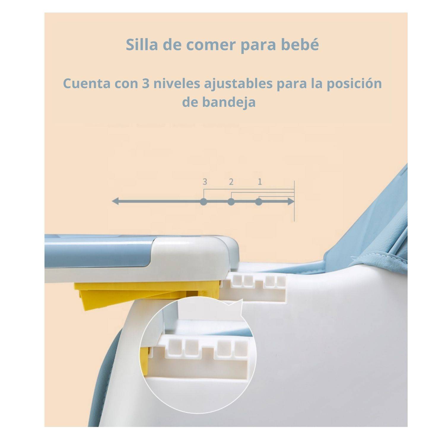 Silla de comer para bebe 3 en 1 Baby elephant azul