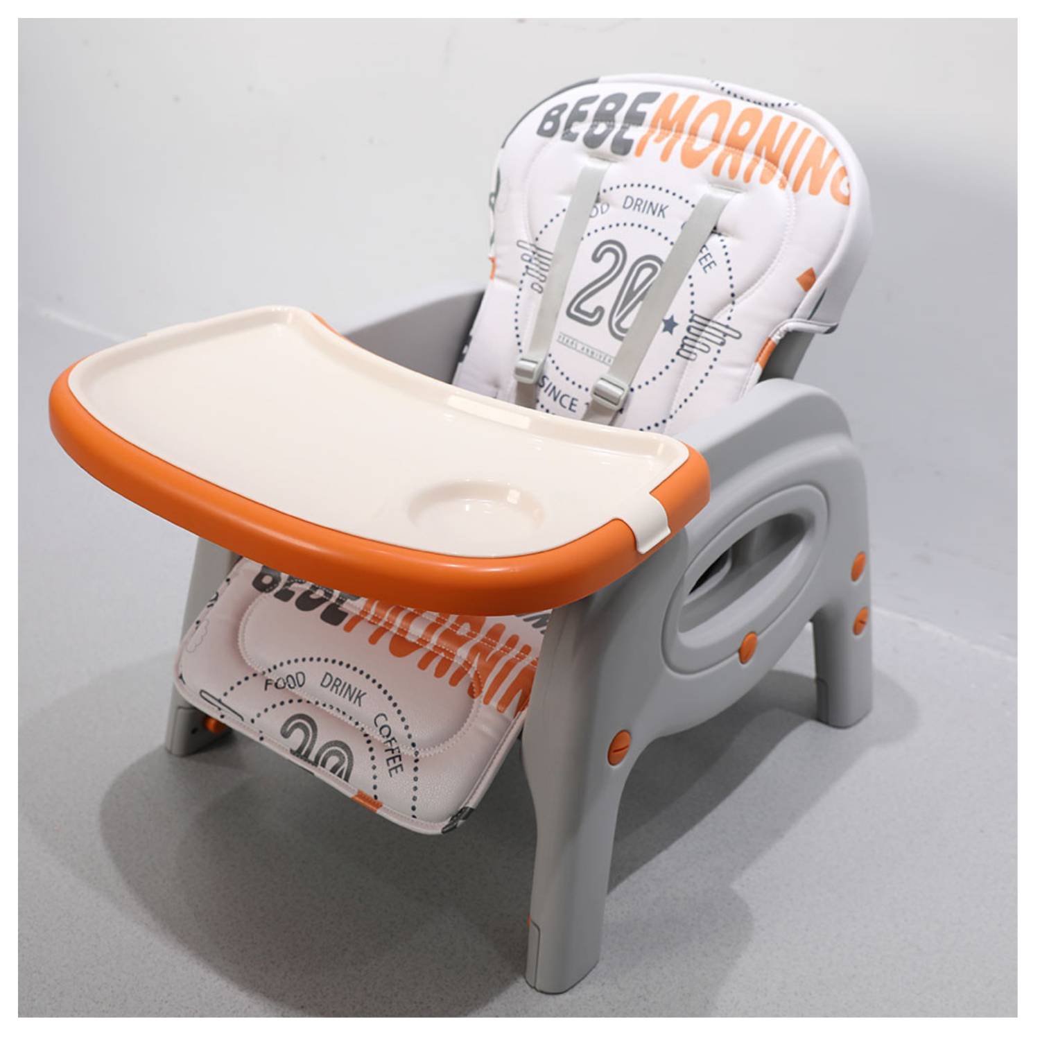 Silla de comer para bebe 3 en 1 multifunciones naranjo