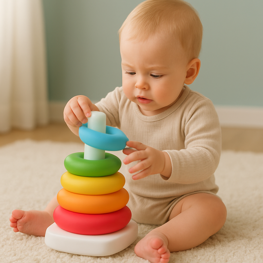 🏗️ Torre para apilar aros Didáctica Montessori