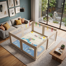 Corral de seguridad plegable para bebé 150×180 cm con accesorios beige