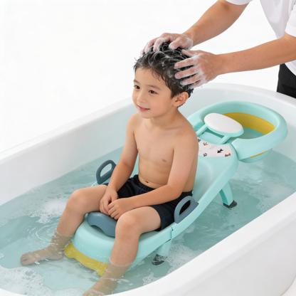 Silla reclincable para lavar el cabello verde