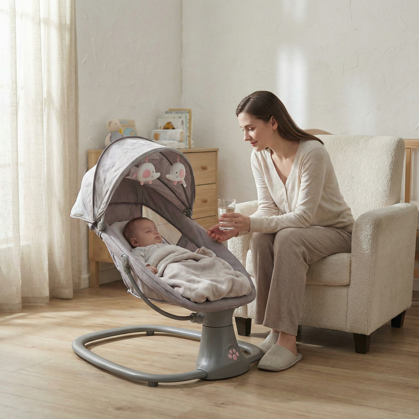 Silla mecedora para bebé musical  3 en 1