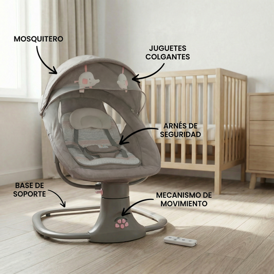Silla mecedora para bebé musical  3 en 1
