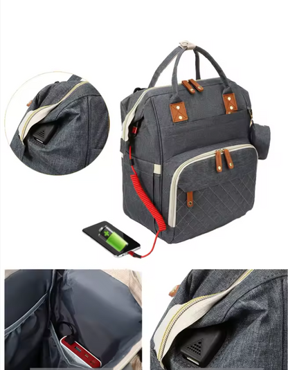 Mochila maternal multifuncional 3 en 1 negro