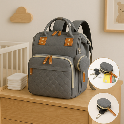 Mochila maternal multifuncional 3 en 1 negro