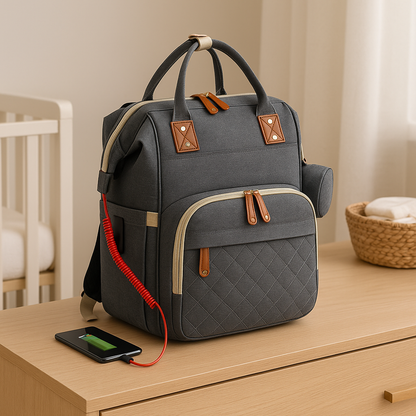 Mochila maternal multifuncional 3 en 1 negro