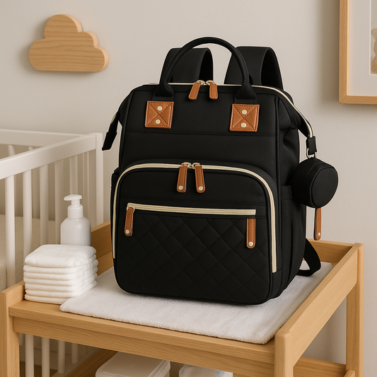 Mochila maternal multifuncional 3 en 1 negro