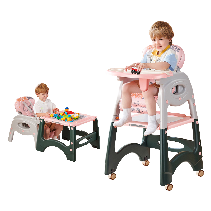 Silla de comer para bebe 3 en 1 multifunciones rosada