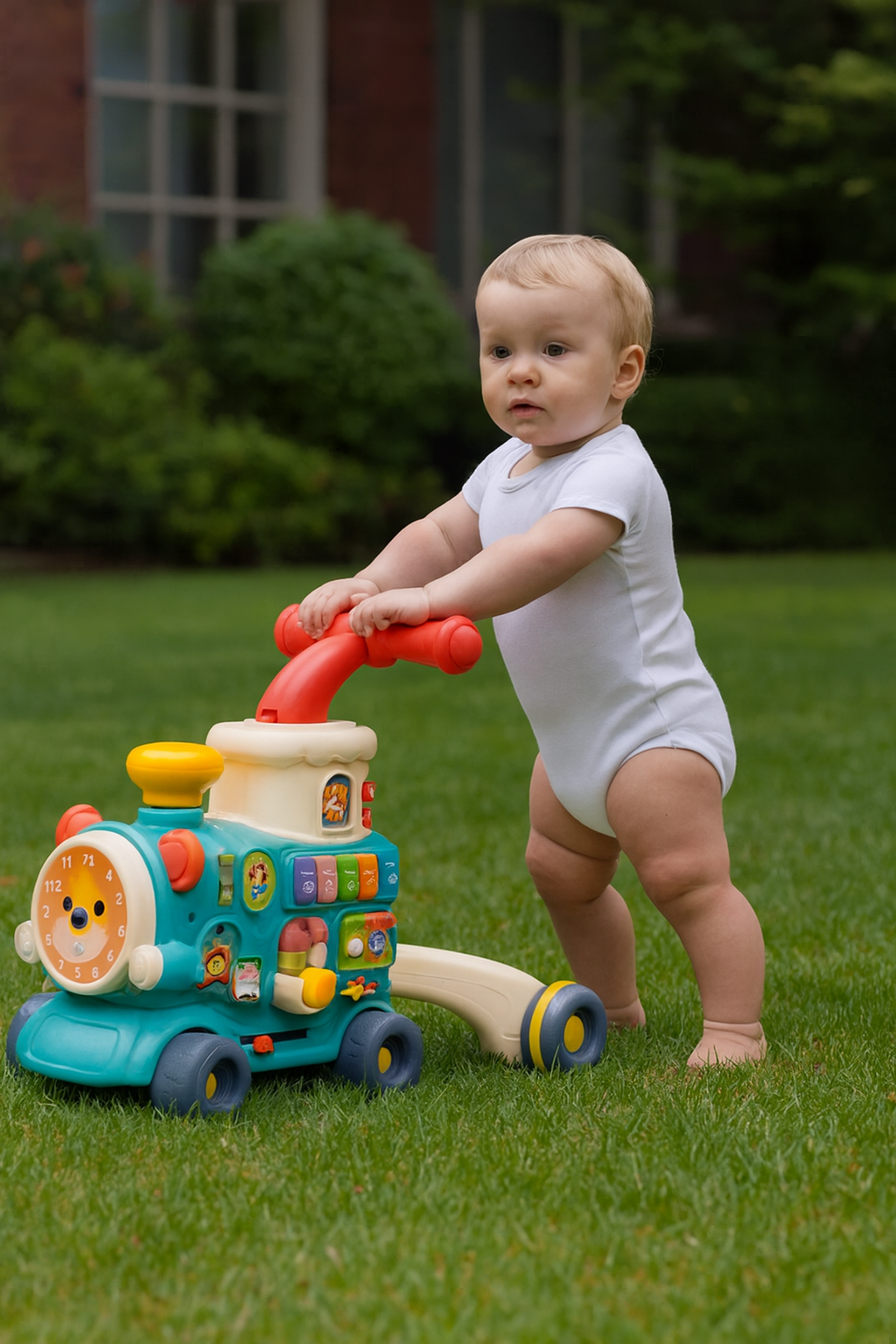 Caminadora Correpasillo Tren 3 en 1 verde 🚂✨