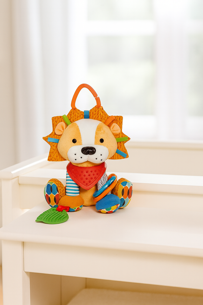 Box Sensorial de Estimulación para Bebé – 5 Artículos de Desarrollo Temprano. león