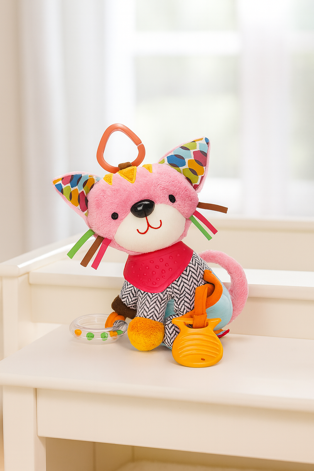 Box Sensorial de Estimulación para Bebé – 5 Artículos de Desarrollo Temprano. Gato